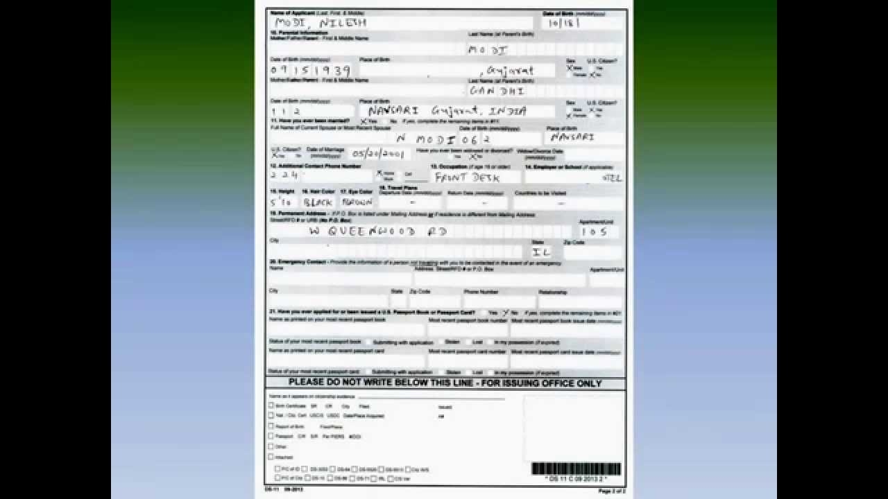US PASSPORT APPLICATION FORM SAMPLE The Passport Office Blog US PASSPORT APPLICATION FORM SAMPLE The Passport Office Blog