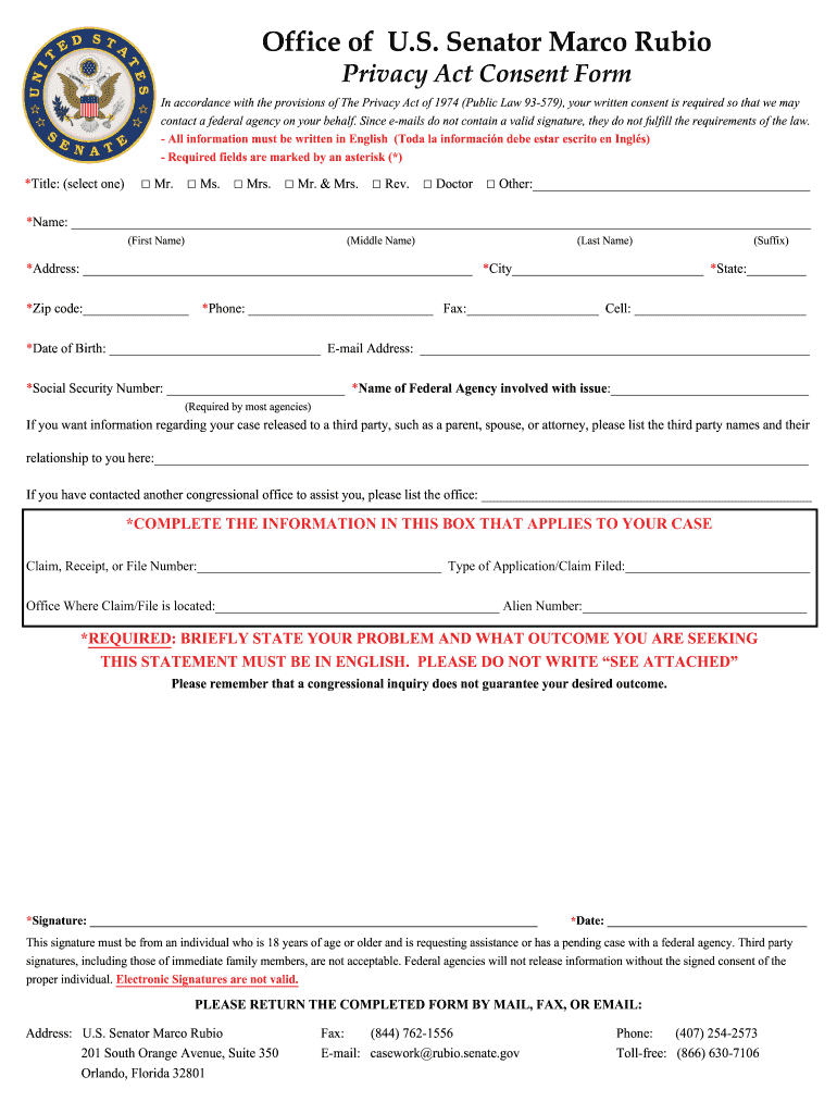 privacy consent form