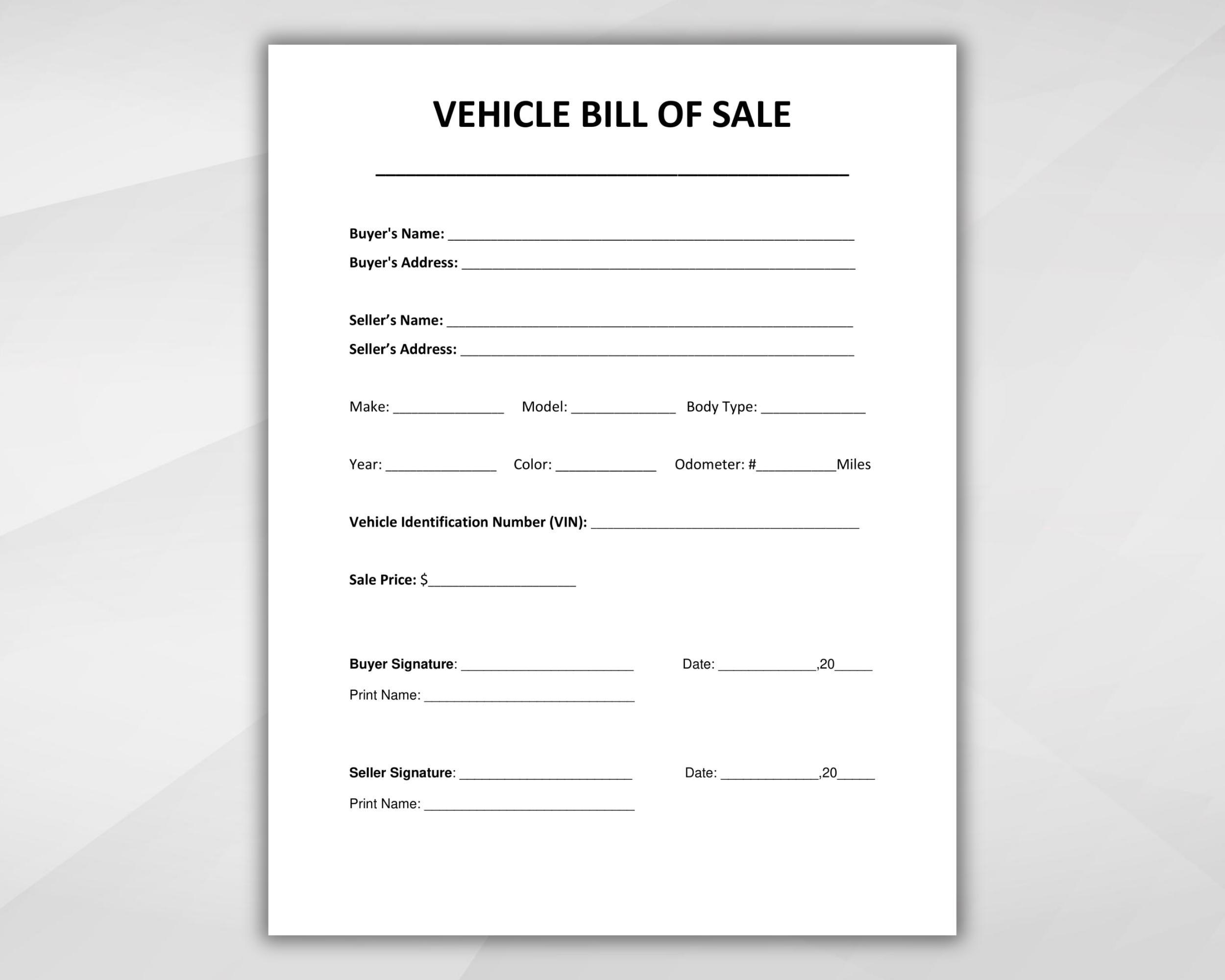 bill of sale auto
