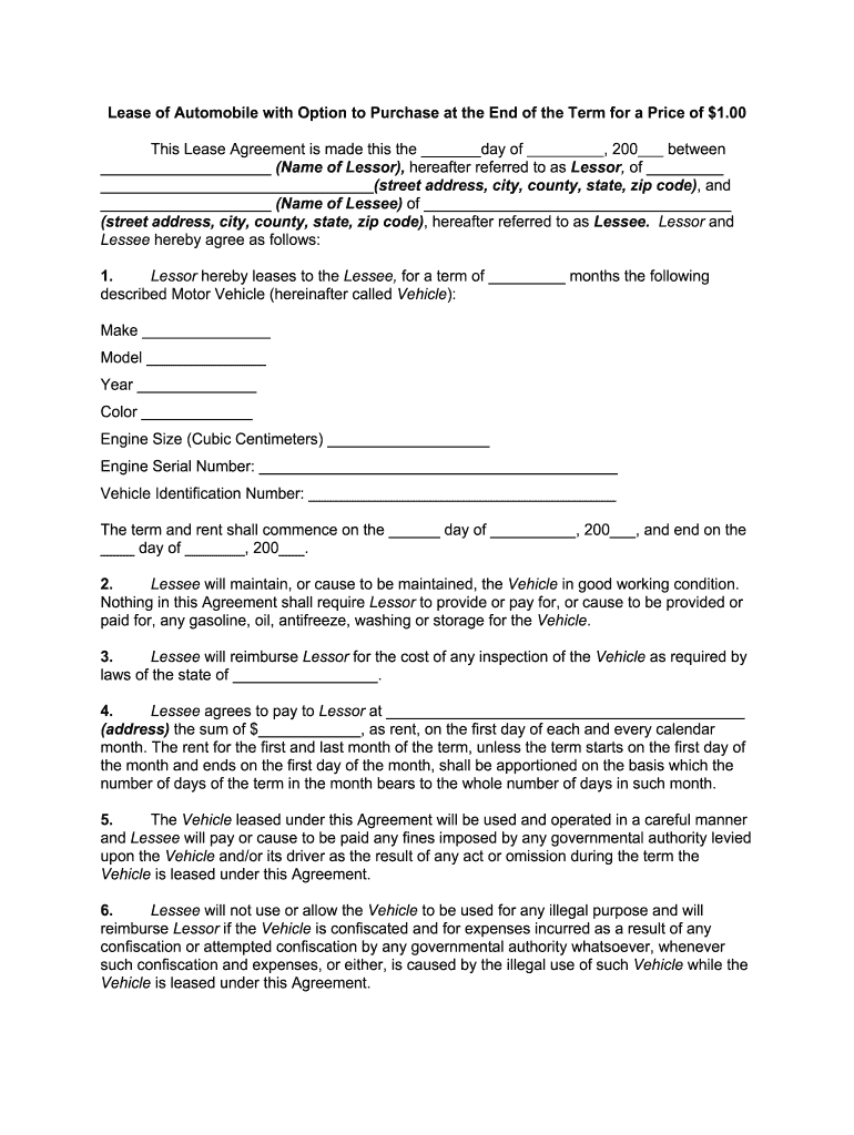 car lease agreement