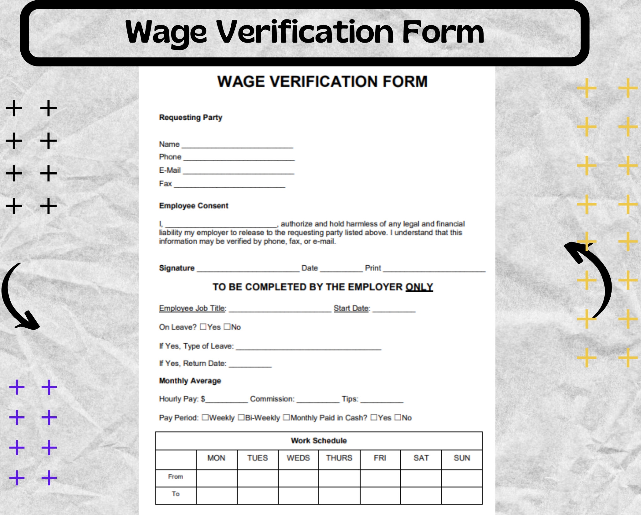 Wage Verification Form Wage Verification Template Wage Verification Etsy Wage Verification Form Wage Verification Template Wage Verification Etsy