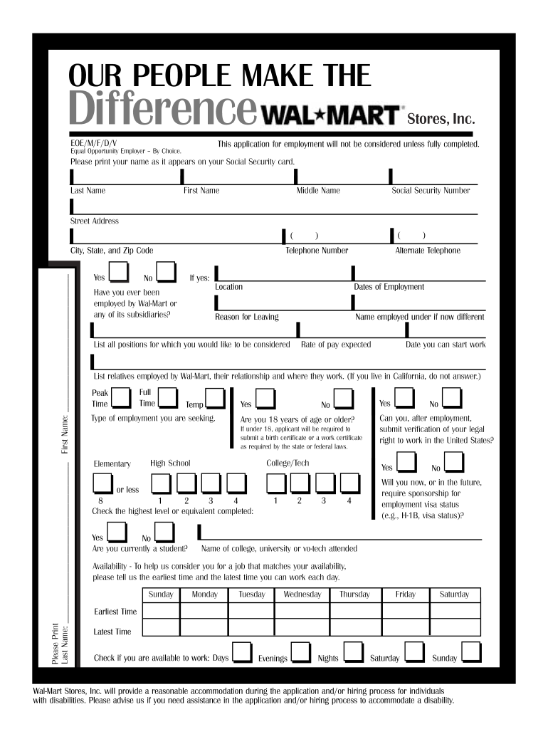 Walmart Job Application Pdf Fill Out Sign Online DocHub