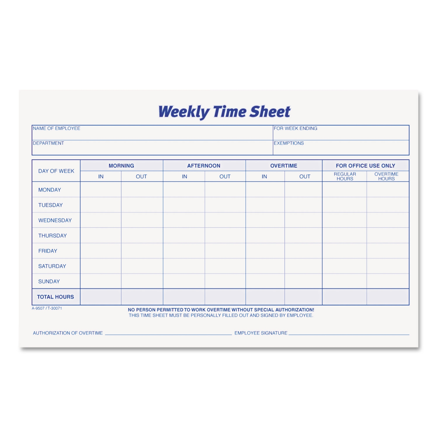 Weekly Time Sheets One Part No Copies 8 5 X 5 5 50 Forms Pad 2 Pads Pack Mastersupplyonline Weekly Time Sheets One Part No Copies 8 5 X 5 5 50 Forms Pad 2 Pads Pack Mastersupplyonline
