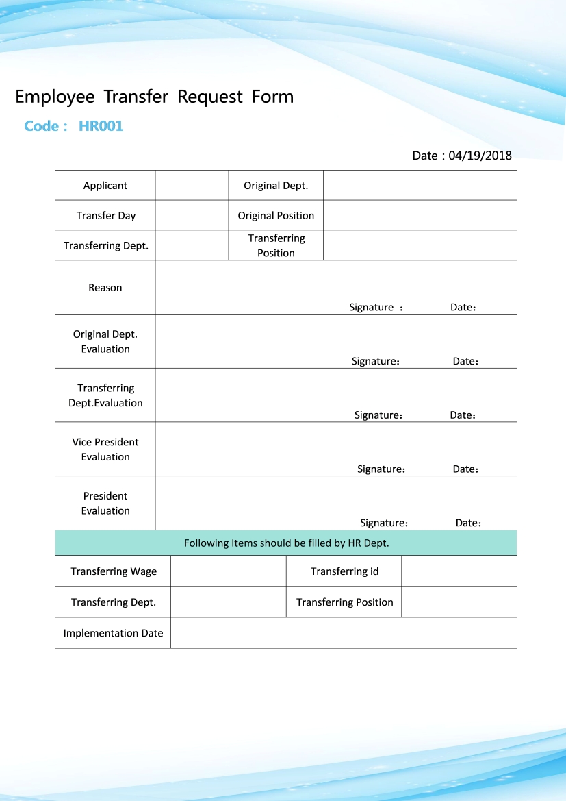 WORD Of Employee Transfer Request Form docx WPS Free Templates WORD Of Employee Transfer Request Form docx WPS Free Templates