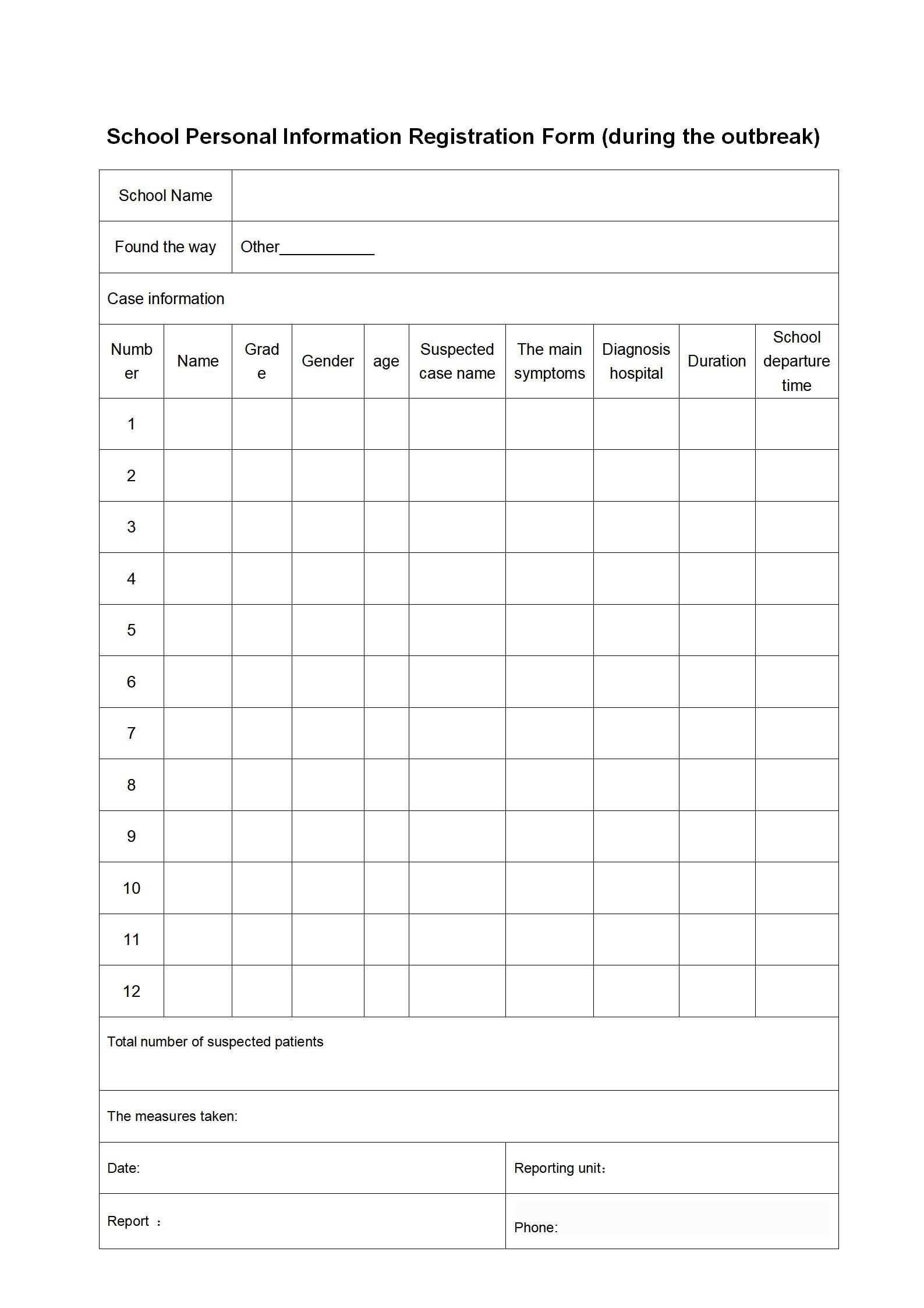 WORD Of Student Information Form docx WPS Free Templates