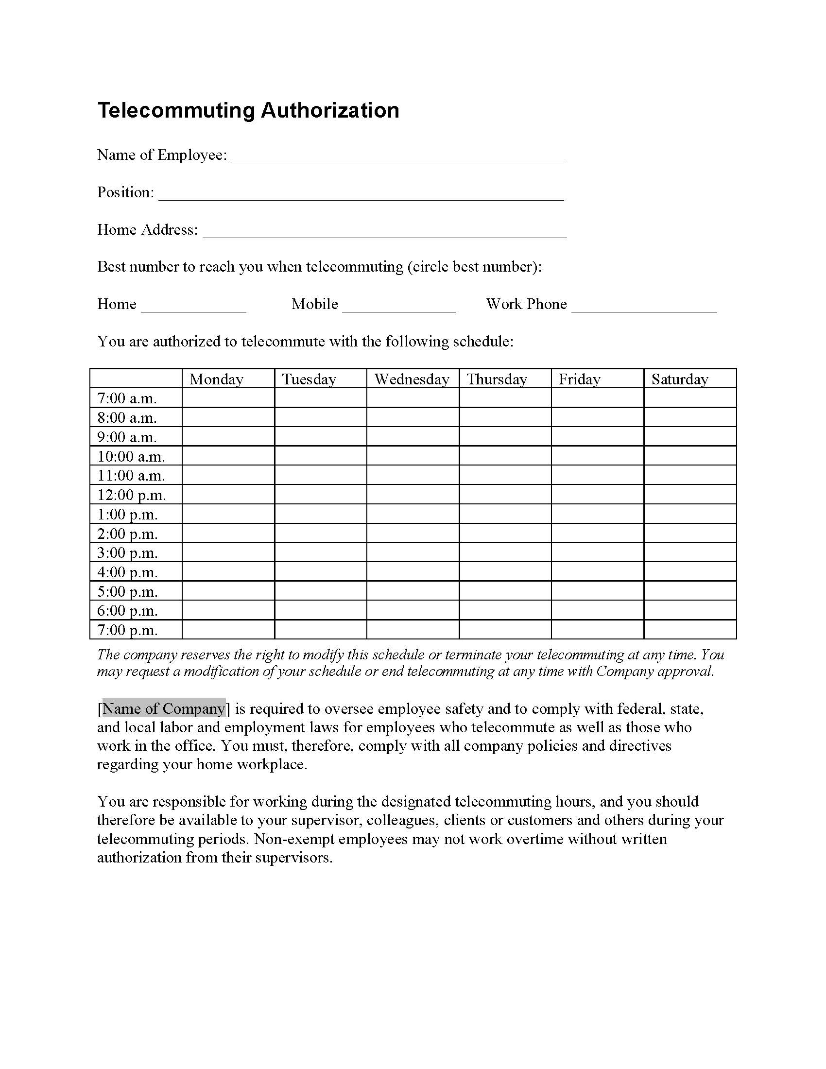 work authorization form work authorization form