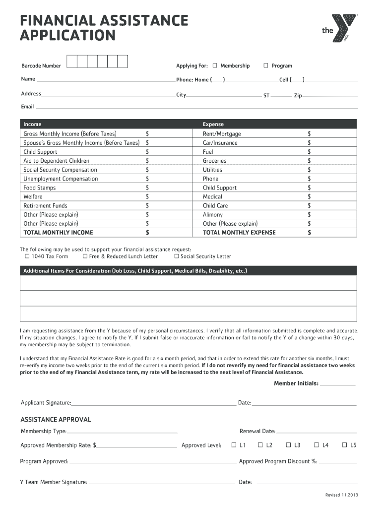 Ymca Financial Assistance Chart 2024 Pdf Fill Out Sign Online DocHub