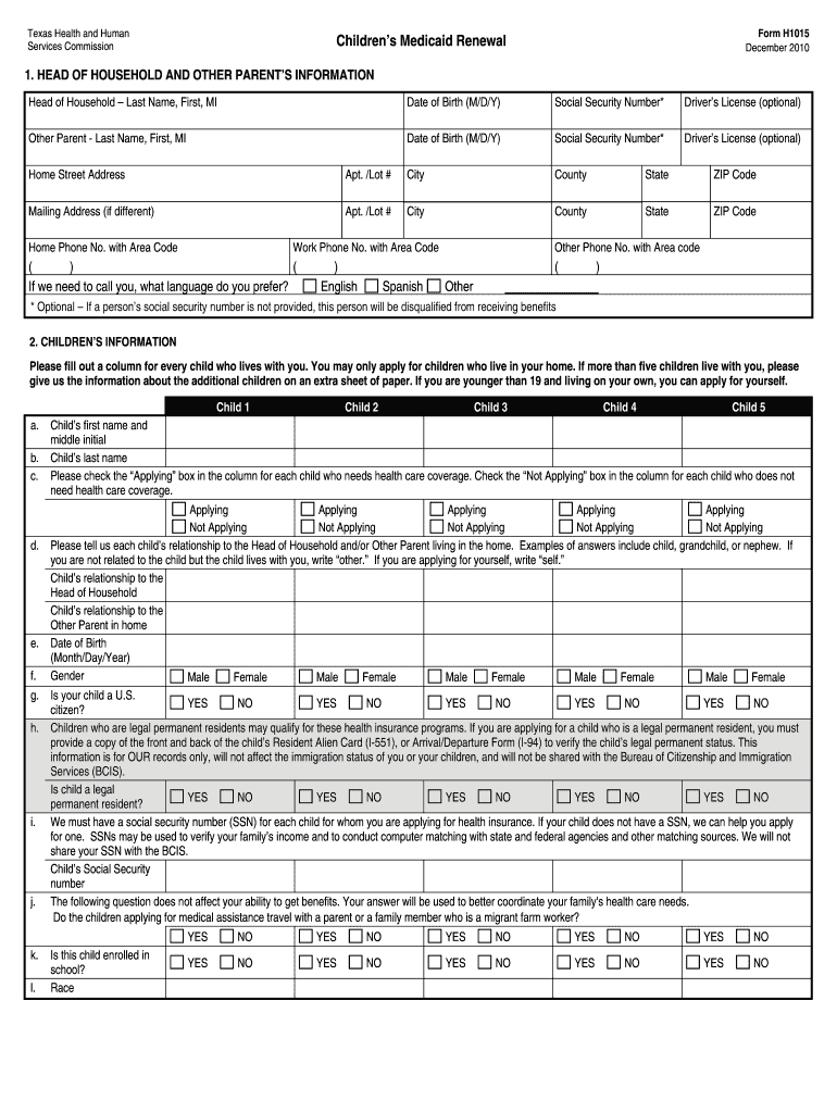 Your Texas Benefits Forms Fill Out Sign Online DocHub